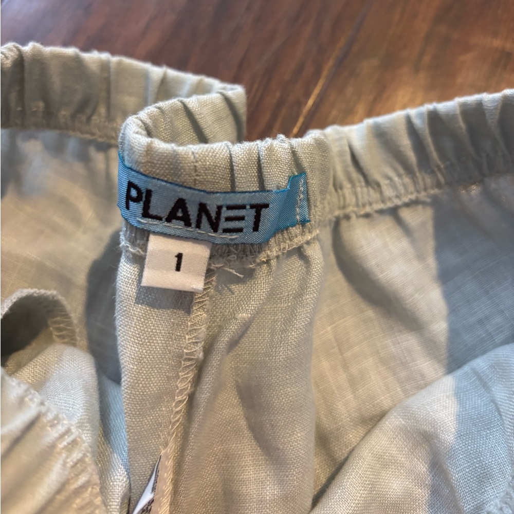 Planet By Lauren G Handkerchief Linen Flood Panel Pant Size 1 - Picture 4 of 5